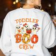 Toddler Boo Crew Halloween Costume For Teacher Kids Women's Sweatshirt Back Print White Toddler Boo Crew Halloween Costume For Teacher Kids Women's Sweatshirt Back Print White