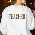Toddler Teacher Leopard Appreciation For Women For Work Women's Sweatshirt Back Print White Toddler Teacher Leopard Appreciation For Women For Work Women's Sweatshirt Back Print White