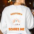 History Teacher School Shirt Halloween Educator Men Women Kids Women's Sweatshirt Back Print White History Teacher School Shirt Halloween Educator Men Women Kids Women's Sweatshirt Back Print White