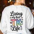 Transitional Kindergarten TK Teacher Women's Sweatshirt Back Print White Transitional Kindergarten TK Teacher Women's Sweatshirt Back Print White