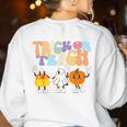 Trick Or Teach Cute Halloween Teacher Women's Sweatshirt Back Print White Trick Or Teach Cute Halloween Teacher Women's Sweatshirt Back Print White