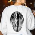 Trilobite Fossil Geology Teacher Student Geologist Women's Sweatshirt Back Print White Trilobite Fossil Geology Teacher Student Geologist Women's Sweatshirt Back Print White