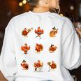 Turkey Squad Music Note Music Teacher Thanksgiving Women's Sweatshirt Back Print White Turkey Squad Music Note Music Teacher Thanksgiving Women's Sweatshirt Back Print White