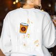 I Turn Coffee Into Music Education Music Teacher Women's Sweatshirt Back Print White I Turn Coffee Into Music Education Music Teacher Women's Sweatshirt Back Print White