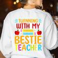 Twinning With My Bestie Teacher Boy Spirit Week Twin Day Women's Sweatshirt Back Print White