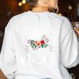 I Have Two Titles Teacher And Mom I Rock Them Both Floral Women's Sweatshirt Back Print White I Have Two Titles Teacher And Mom I Rock Them Both Floral Women's Sweatshirt Back Print White