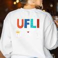UFLI Queen Science Of Reading Literacy Teacher Appreciation Women's Sweatshirt Back Print White UFLI Queen Science Of Reading Literacy Teacher Appreciation Women's Sweatshirt Back Print White