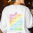 Unicorn Principal Back To School Teacher Appreciation Women's Sweatshirt Back Print White Unicorn Principal Back To School Teacher Appreciation Women's Sweatshirt Back Print White