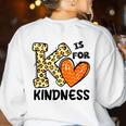 Unity Day K Is For Kindness Anti Bullying Orange Teacher Men Women Kids Women's Sweatshirt Back Print White Unity Day K Is For Kindness Anti Bullying Orange Teacher Men Women Kids Women's Sweatshirt Back Print White