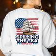 US History Teacher Boston Spilling The Tea Since 1773 Women's Sweatshirt Back Print White