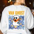 Van Ghost Art Teacher Halloween Van Gogh Starry Night Women's Sweatshirt Back Print White