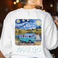 Van Go Retro Vanlife Art Teacher Women's Sweatshirt Back Print White Van Go Retro Vanlife Art Teacher Women's Sweatshirt Back Print White