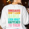 Vintage Dinosaurs Didn't Learn Dance Dance Teacher Women's Sweatshirt Back Print White Vintage Dinosaurs Didn't Learn Dance Dance Teacher Women's Sweatshirt Back Print White