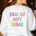 Vintage ENGLISH DEPT SQUAD Back To School Teacher Student Women's Sweatshirt Back Print White Vintage ENGLISH DEPT SQUAD Back To School Teacher Student Women's Sweatshirt Back Print White