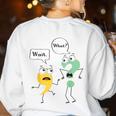 Wait What English Teacher Grammar Police Grammarian Women's Sweatshirt Back Print White