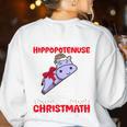 I Want A Hippopotenuse For Christmath Math Teacher Christmas Women's Sweatshirt Back Print White I Want A Hippopotenuse For Christmath Math Teacher Christmas Women's Sweatshirt Back Print White