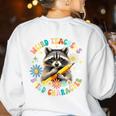 Weird Teachers Build Character Raccoon Colourful Floral Women's Sweatshirt Back Print White Weird Teachers Build Character Raccoon Colourful Floral Women's Sweatshirt Back Print White