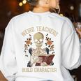 Weird Teachers Build Character Skeleton Book Halloween Women Women's Sweatshirt Back Print White Weird Teachers Build Character Skeleton Book Halloween Women Women's Sweatshirt Back Print White