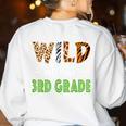 Wild About 3rd Grade Teacher Student Third Grade Zoo Safari Men Women Girls Kids Women's Sweatshirt Back Print White Wild About 3rd Grade Teacher Student Third Grade Zoo Safari Men Women Girls Kids Women's Sweatshirt Back Print White