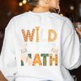 Wild About Math Cute Teacher Student Math Club Women's Sweatshirt Back Print White Wild About Math Cute Teacher Student Math Club Women's Sweatshirt Back Print White