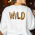 Wild About Teaching Teacher Student First Day Of School Women's Sweatshirt Back Print White