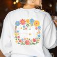 Wildflower 4th Fourth Grade Floral Back To School Teacher Women's Sweatshirt Back Print White Wildflower 4th Fourth Grade Floral Back To School Teacher Women's Sweatshirt Back Print White