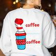 I Will Drink Coffee Here Or There Teacher Teaching Women's Sweatshirt Back Print White I Will Drink Coffee Here Or There Teacher Teaching Women's Sweatshirt Back Print White