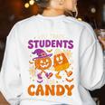 Will Trade Students For Candy Shirt Fun Candy Corn Teacher Women's Sweatshirt Back Print White Will Trade Students For Candy Shirt Fun Candy Corn Teacher Women's Sweatshirt Back Print White
