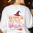 Which Witch Is Which Halloween English Teacher Women's Sweatshirt Back Print White