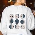 Women Science Teacher Moon Phases Scientist Back To School Women's Sweatshirt Back Print White