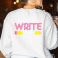 Y'All Gonna Write Today Writing Teacher English Teacher Joke Women's Sweatshirt Back Print White Y'All Gonna Write Today Writing Teacher English Teacher Joke Women's Sweatshirt Back Print White