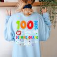 100 Days Of Living That 2nd Grade Life Boy Girl Teacher Women's Sweatshirt Back Print Light Blue