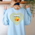 100 Days Of School Bee Hive Tree Hearts Teachers Student Kid Women's Sweatshirt Back Print Light Blue 100 Days Of School Bee Hive Tree Hearts Teachers Student Kid Women's Sweatshirt Back Print Light Blue