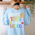 100 Days Of School Teacher And Student Women's Sweatshirt Back Print Light Blue