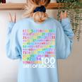 100th Day Of School Teacher Kids 100 Days Math Numbers Women's Sweatshirt Back Print Light Blue 100th Day Of School Teacher Kids 100 Days Math Numbers Women's Sweatshirt Back Print Light Blue