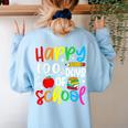 100th Day Of School Teachers Kids Girls Child Happy 100 Days Women's Sweatshirt Back Print Light Blue 100th Day Of School Teachers Kids Girls Child Happy 100 Days Women's Sweatshirt Back Print Light Blue