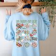 12 Days Of Art Teacher Christmas Artists Painter Educational Women's Sweatshirt Back Print Light Blue