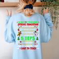 12 Days Of Teaching Special Education IEPS SPED Teacher Xmas Women's Sweatshirt Back Print Light Blue