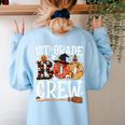 1st Grade Boo Crew Cute Ghost Halloween Teacher Kids Women's Sweatshirt Back Print Light Blue 1st Grade Boo Crew Cute Ghost Halloween Teacher Kids Women's Sweatshirt Back Print Light Blue