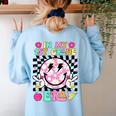 In My 1st Grade Era Smile Face Back To School Teacher Kid Women's Sweatshirt Back Print Light Blue