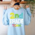 2nd Grade Team T-Shirt 2nd Grade Squad Teacher Women's Sweatshirt Back Print Light Blue