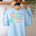 2nd Second Grade Dream Team Teacher First Day Back To School Women's Sweatshirt Back Print Light Blue 2nd Second Grade Dream Team Teacher First Day Back To School Women's Sweatshirt Back Print Light Blue