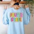 4th Grade Back To School Dalmatian Dots Teacher Student Women's Sweatshirt Back Print Light Blue 4th Grade Back To School Dalmatian Dots Teacher Student Women's Sweatshirt Back Print Light Blue