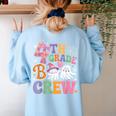 4th Grade Boo Crew Fourth Grade Teacher Kids Happy Halloween Women's Sweatshirt Back Print Light Blue 4th Grade Boo Crew Fourth Grade Teacher Kids Happy Halloween Women's Sweatshirt Back Print Light Blue