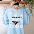 4th Grade Squad Star Team Leopard Teacher Crew Student Men Women Girls Kids Women's Sweatshirt Back Print Light Blue 4th Grade Squad Star Team Leopard Teacher Crew Student Men Women Girls Kids Women's Sweatshirt Back Print Light Blue