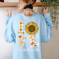 4th Grade Teacher Love Autumn Fall Sunflower Appreciation Women's Sweatshirt Back Print Light Blue 4th Grade Teacher Love Autumn Fall Sunflower Appreciation Women's Sweatshirt Back Print Light Blue