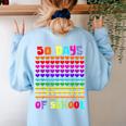50 Days Of School Hearts Teacher Happy 50th Day Of School Women's Sweatshirt Back Print Light Blue 50 Days Of School Hearts Teacher Happy 50th Day Of School Women's Sweatshirt Back Print Light Blue