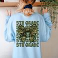 5th Grade Teacher Student Camo Bow Back To School Women's Sweatshirt Back Print Light Blue 5th Grade Teacher Student Camo Bow Back To School Women's Sweatshirt Back Print Light Blue