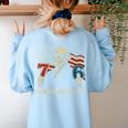 6-7 7-6 George Washington Freedom For Teachers Women's Sweatshirt Back Print Light Blue
