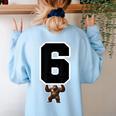 6 7 Matching Teachers Halloween Costume Gorilla Women's Sweatshirt Back Print Light Blue 6 7 Matching Teachers Halloween Costume Gorilla Women's Sweatshirt Back Print Light Blue
